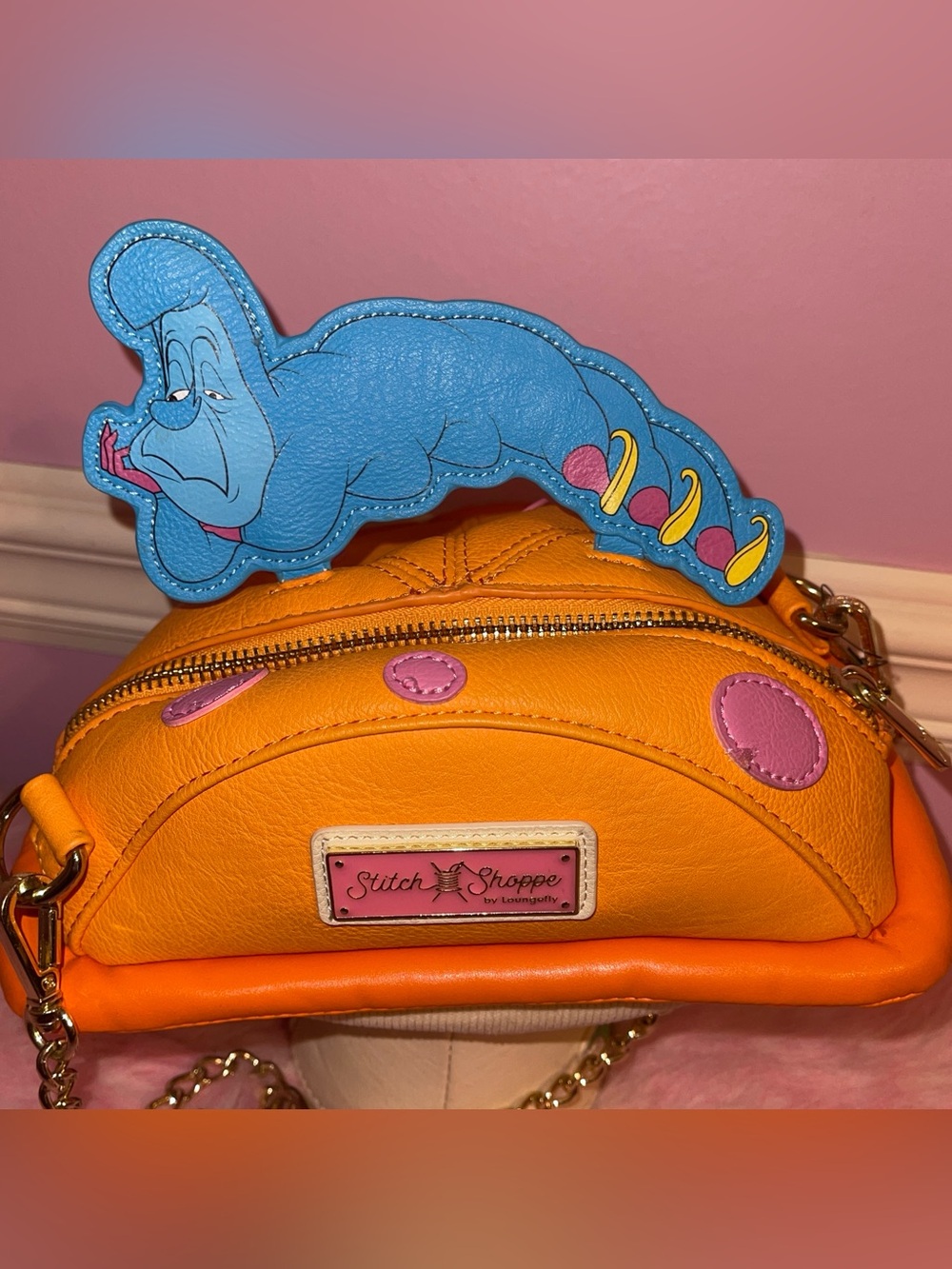 Rare Loungefly Alice In Wonderland Stitch Shoppe Caterpillar Mushroom Bag Purse - Picture 4 of 10